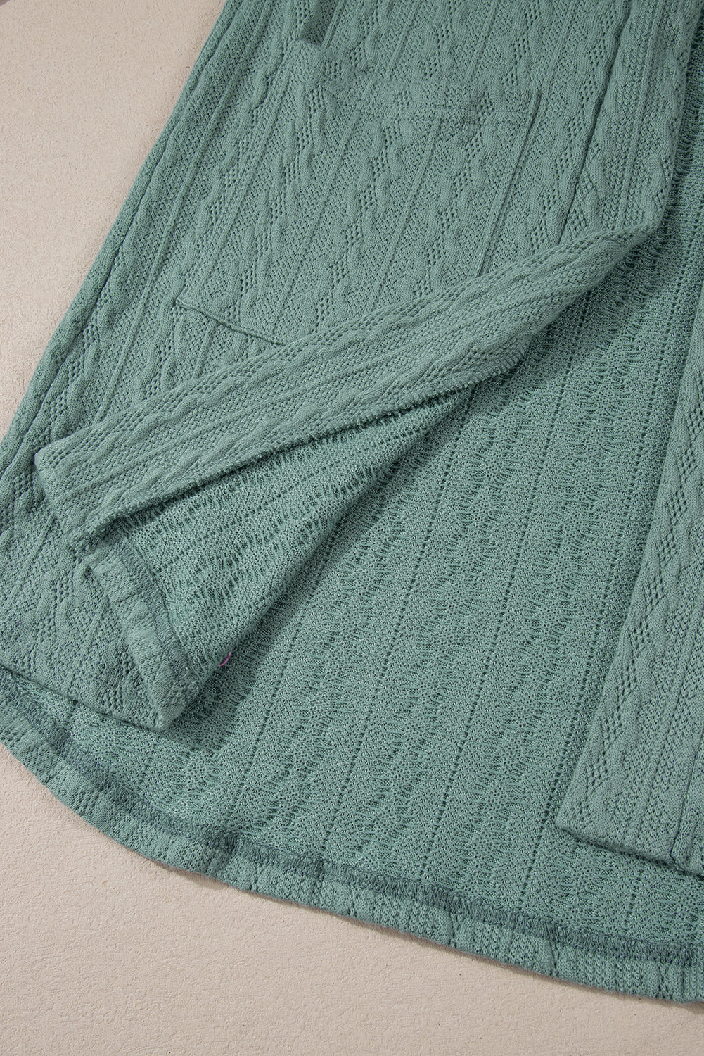 Canton Textured Knit Side Pockets Open Front Cardigan Cardigans JT's Designer Fashion
