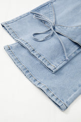 Beau Blue Bowknot Decor Boyfriend Cargo Jeans Jeans JT's Designer Fashion