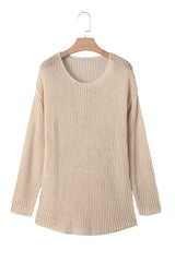 Smoke Gray Crochet Hollow-out Jumper Top Sweater Sweaters JT's Designer Fashion