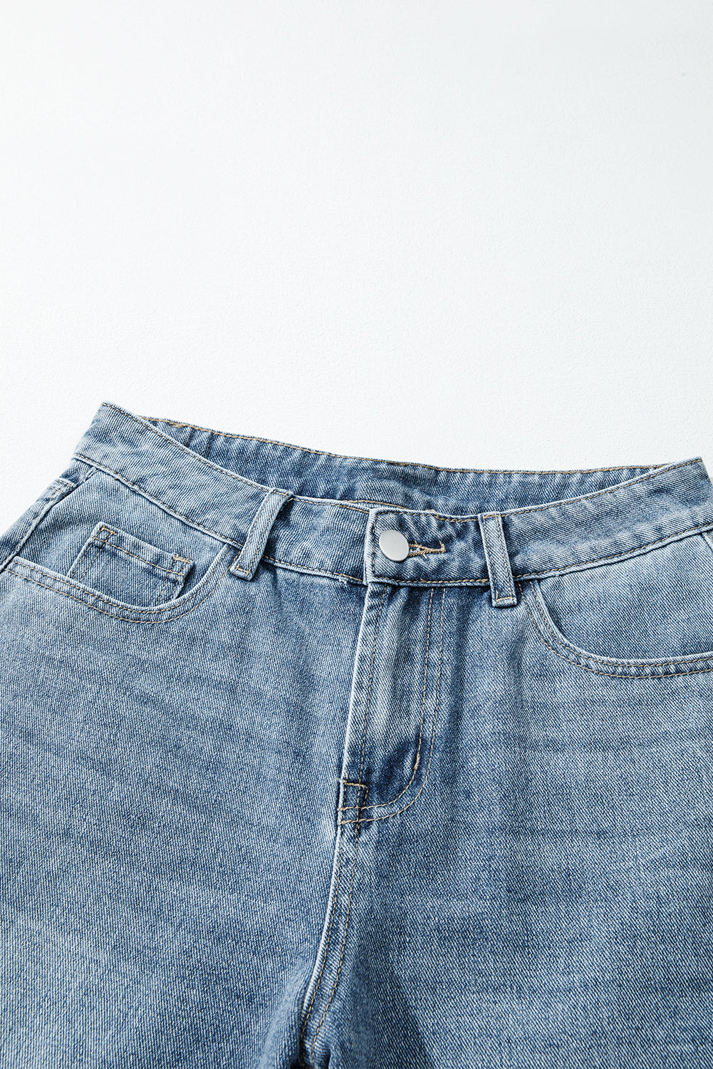 Dusk Blue Embroidered Cropped Wide Leg High Waist Jeans Jeans JT's Designer Fashion