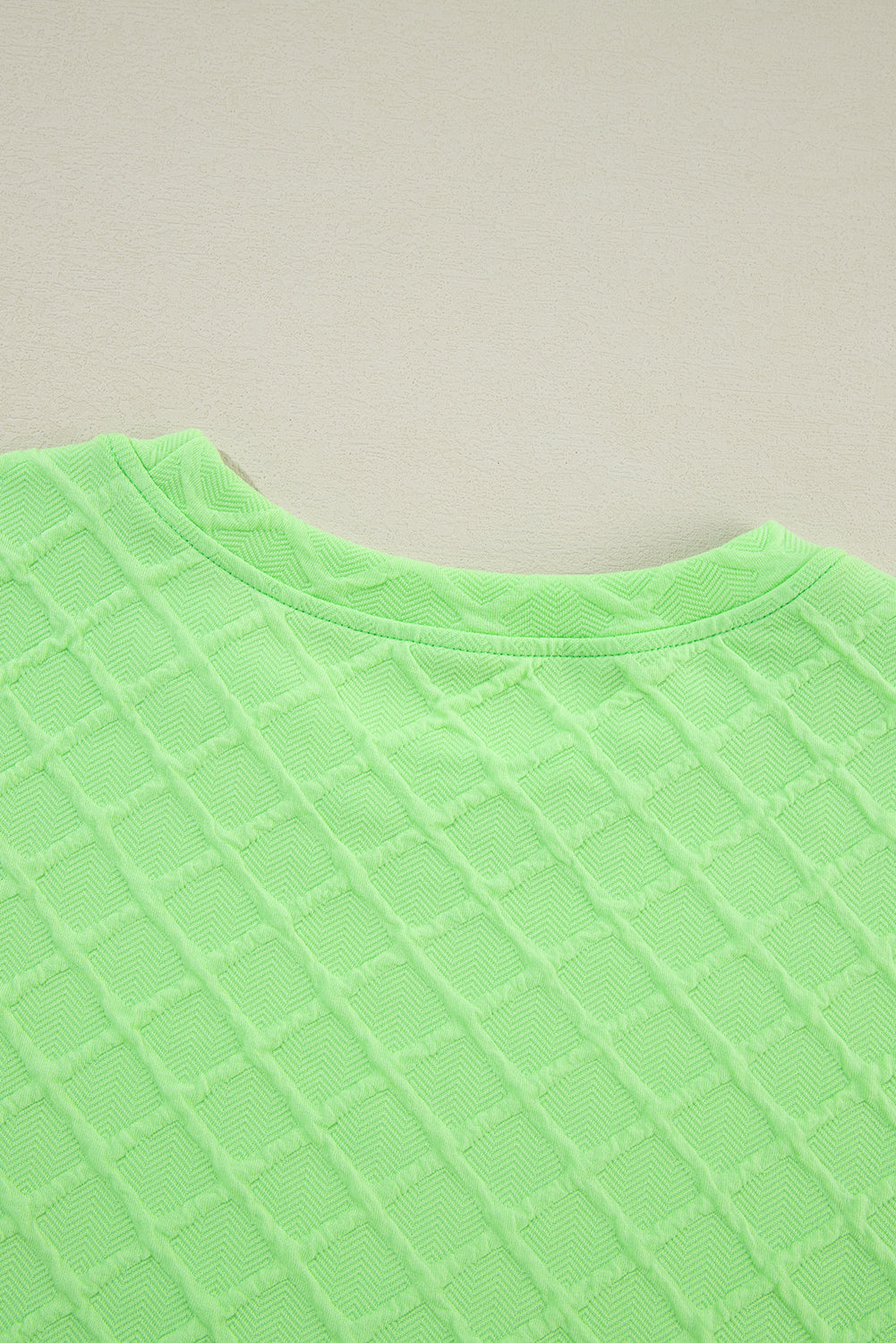 Light Green Checkered Textured Tee and Drawstring Shorts Short Sets JT's Designer Fashion