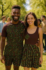 Bold African Print Skater Dress – Sun-Kissed Elegance Mini Dresses JT's Designer Fashion