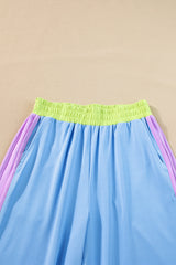 Sky Blue Color Block Detail Casual Two-piece Outfit Jumpsuits & Rompers JT's Designer Fashion