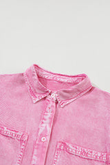 Bonbon Mineral Washed Button Front Ruffle Sleeve Tiered Denim Dress Dresses JT's Designer Fashion