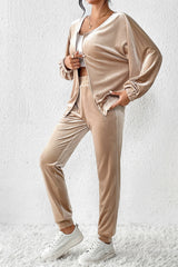 Luxe Velvet 2-Piece Jogger Set – Chic Comfort in Every Step Bottoms JT's Designer Fashion