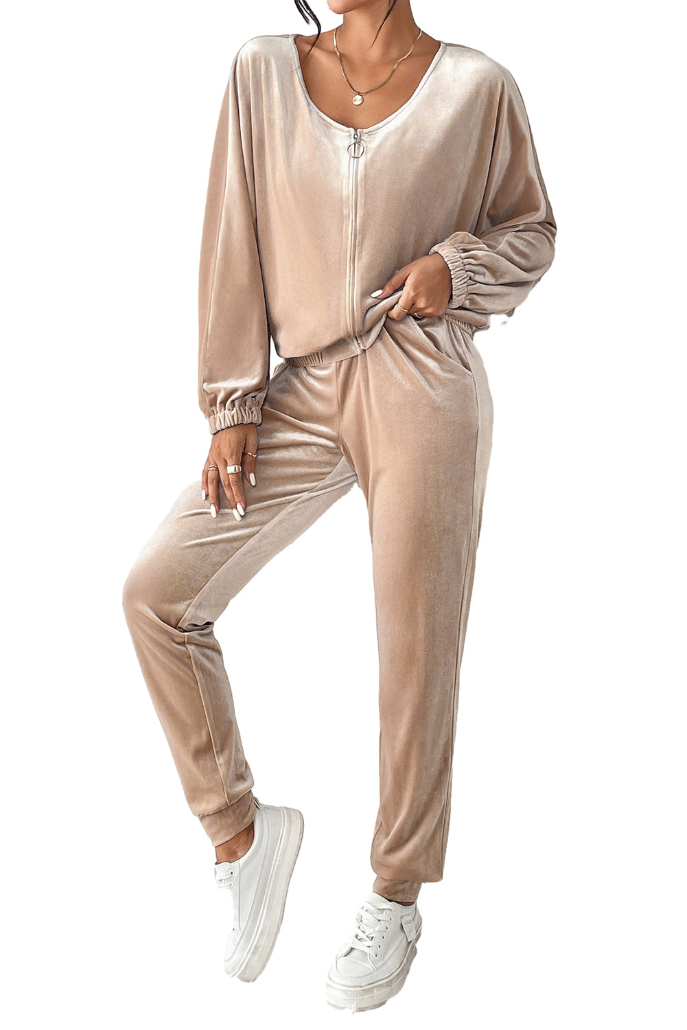 Luxe Velvet 2-Piece Jogger Set – Chic Comfort in Every Step Bottoms JT's Designer Fashion