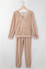 Luxe Velvet 2-Piece Jogger Set – Chic Comfort in Every Step Bottoms JT's Designer Fashion