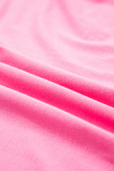 Pink Star Patched Colorblock Raw Edge Bracelet Sleeve Plus Size Loose Tee Plus Size Tops & Tees JT's Designer Fashion