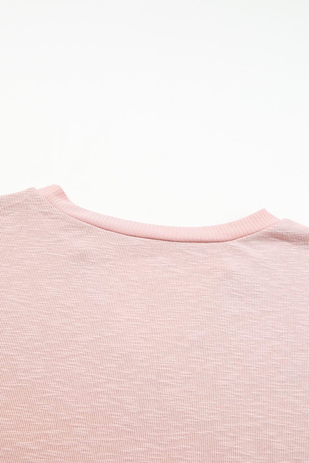 Pink Raw Cut Notched Neck Plus Size French Terry Hoodie Plus Size JT's Designer Fashion
