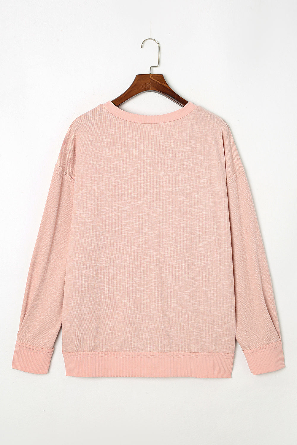 Pink Raw Cut Notched Neck Plus Size French Terry Hoodie Plus Size JT's Designer Fashion