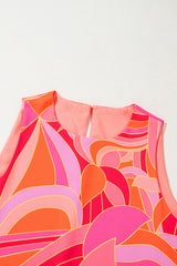 Rose Abstract Floral Print Sleeveless Shift Mini Dress Mini Dresses JT's Designer Fashion