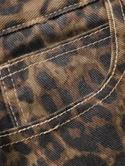 Fierce & Flawless Leopard Print Oversized Jeans – Bold Statement Denim Jeans JT's Designer Fashion