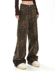 Fierce & Flawless Leopard Print Oversized Jeans – Bold Statement Denim leopard 1 Jeans JT's Designer Fashion
