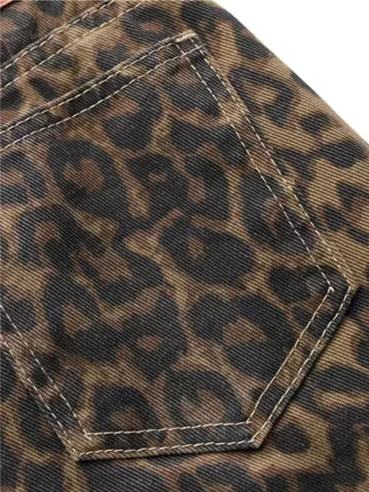 Fierce & Flawless Leopard Print Oversized Jeans – Bold Statement Denim Jeans JT's Designer Fashion