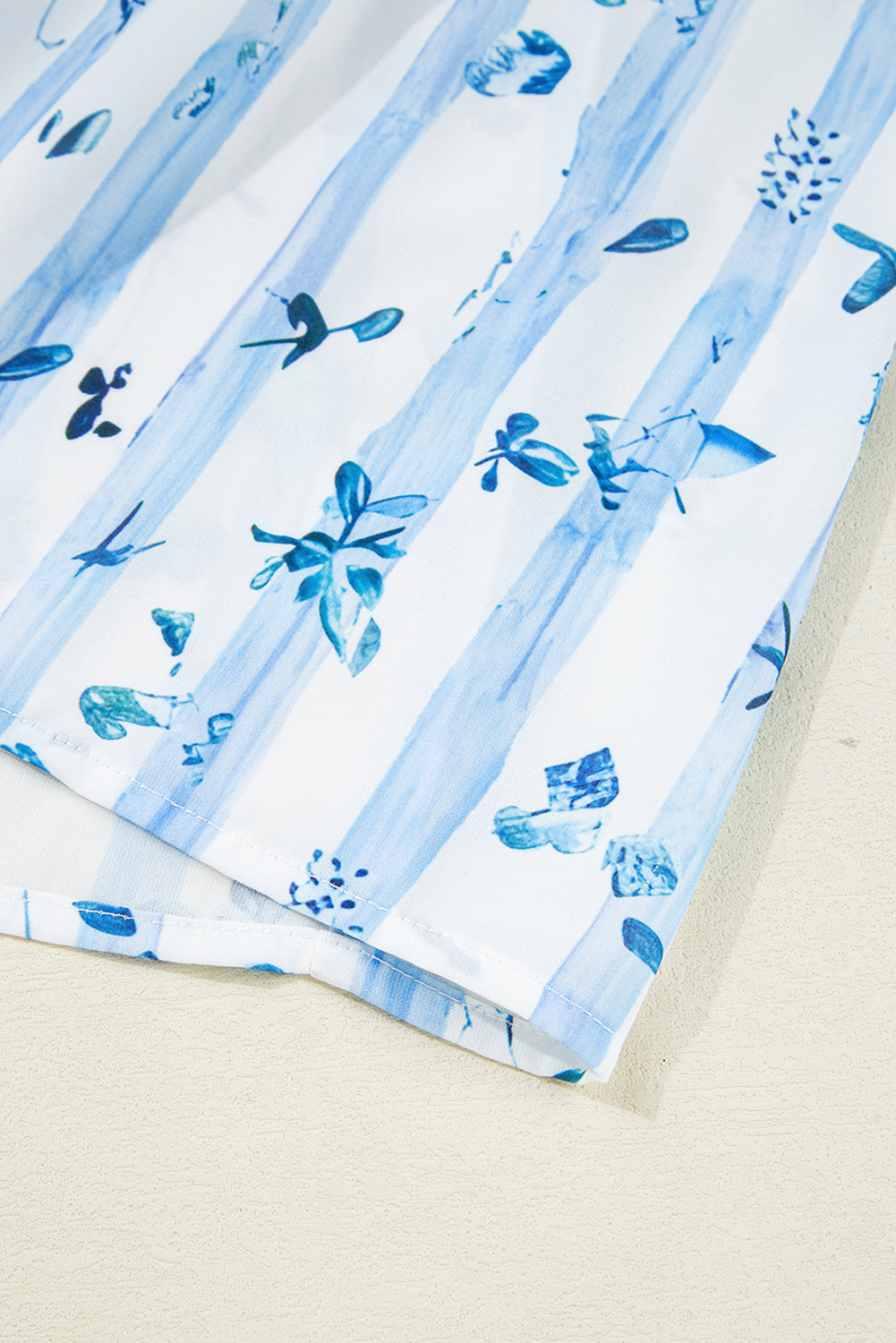 Sky Blue Floral Smocked Tied Straps A-Lined Tiered Long Dress Maxi Dresses JT's Designer Fashion