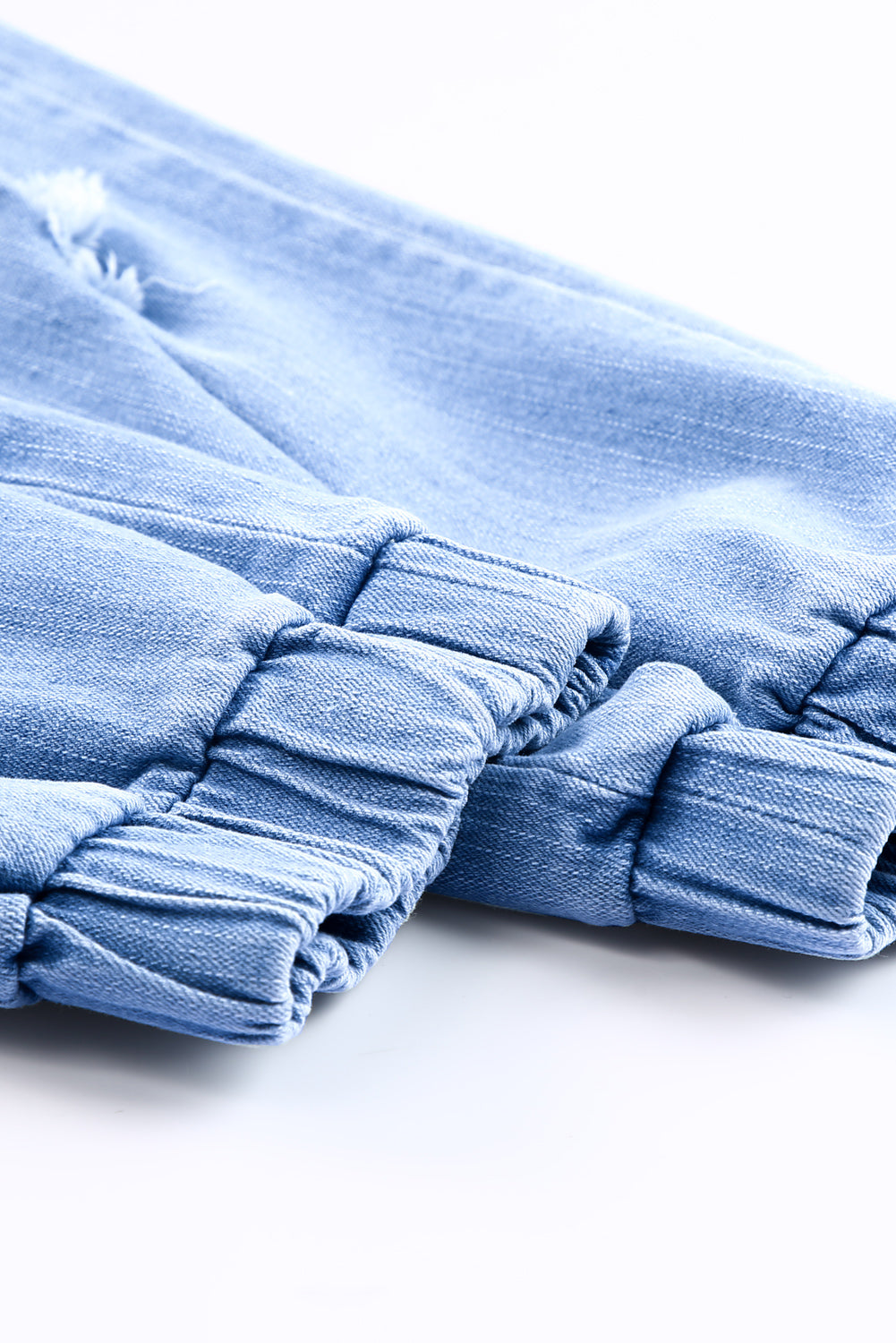 Sky Blue Pocketed Distressed Denim Joggers Jeans JT's Designer Fashion
