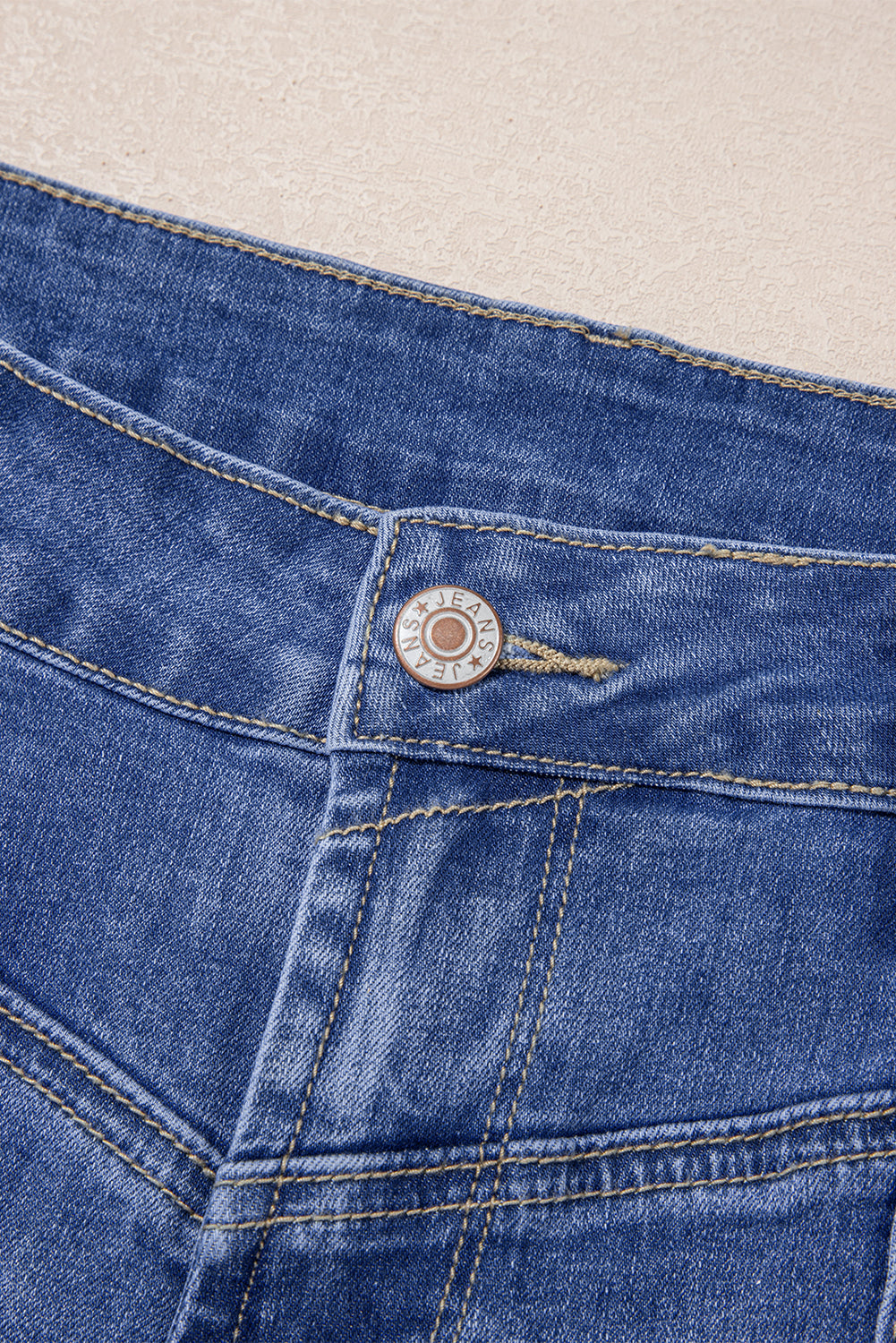 Beau Blue Tailored Center Seam Detail Straight Loose High Rise Jeans Jeans JT's Designer Fashion