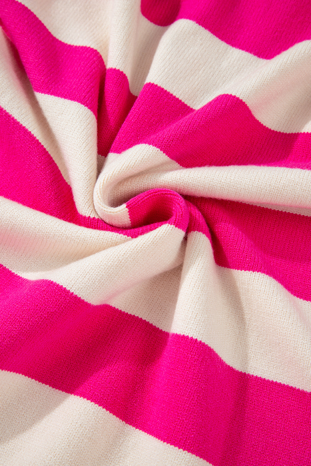 Rose Stripe Color Block Collared V Neck Drop Shoulder Sweater Sweaters JT's Designer Fashion