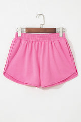 Bonbon Color Block Stripes Elastic High Waist Active Shorts Casual Shorts JT's Designer Fashion