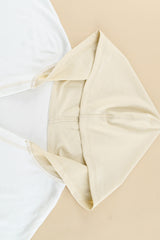 Khaki Colorblock V Neck Long Sleeve Hoodie Sweatshirts & Hoodies JT's Designer Fashion