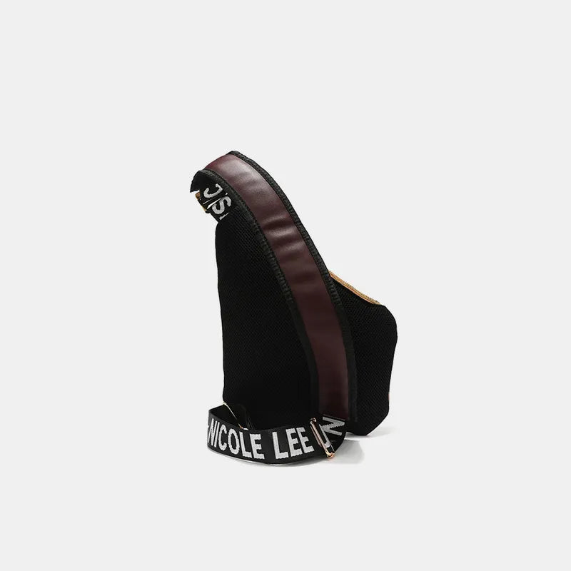 Nicole Lee USA Vegan Leather Leopard & Lip Pattern Crossbody Bag Bags JT's Designer Fashion