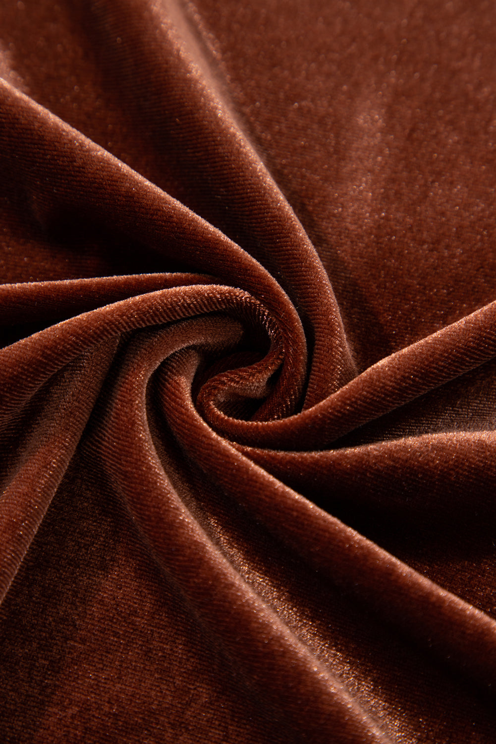 Coffee Plus Size V Neck Collared Pleated Back Rounded Hem Velvet Dress Plus Size Mini Dresses JT's Designer Fashion