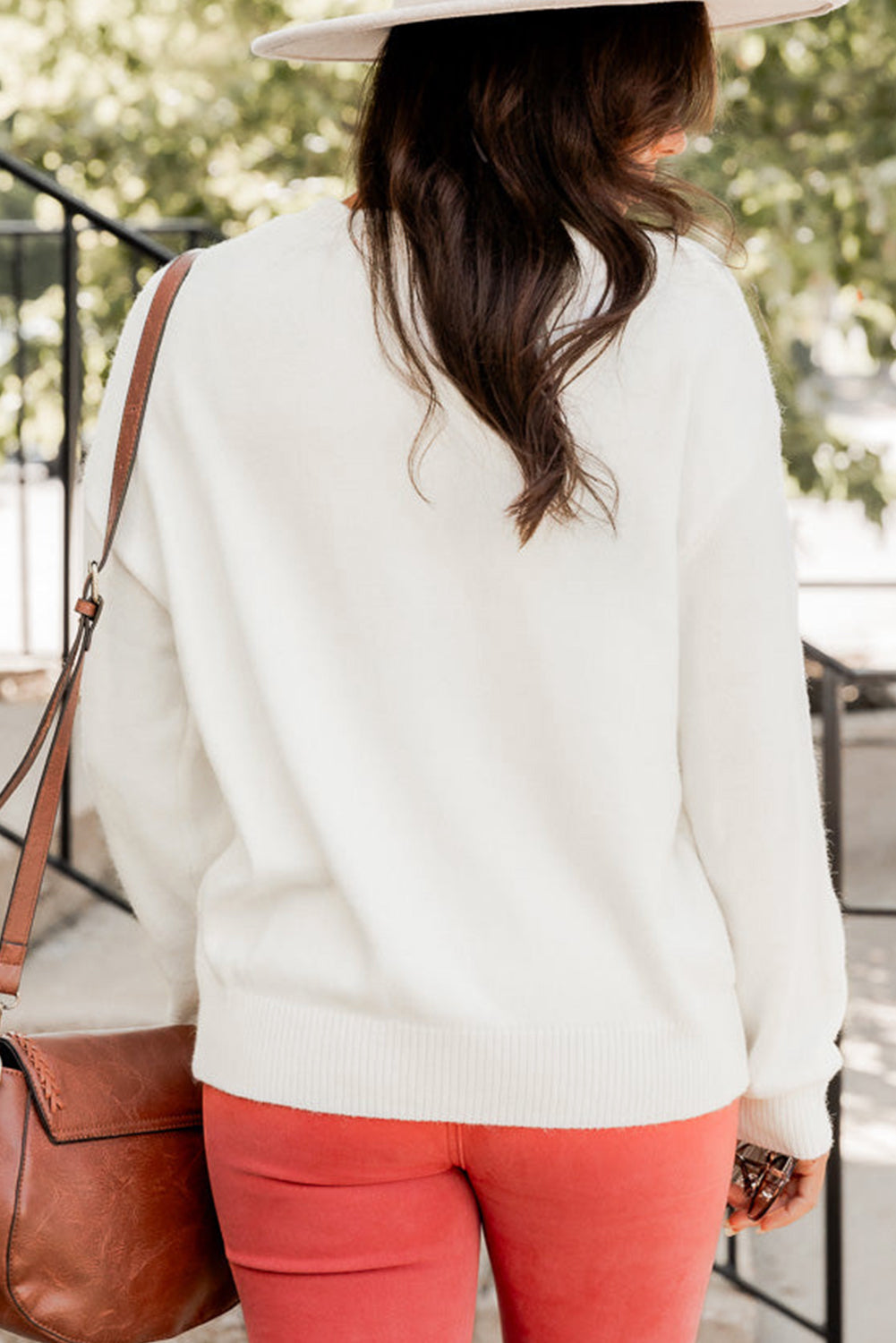 White Thankful Ivory Embroidered Sweater Sweaters JT's Designer Fashion