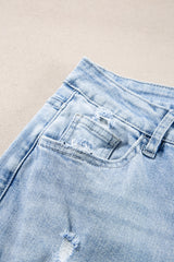Beau Blue Light Wash Distressed Flare Jeans Jeans JT's Designer Fashion