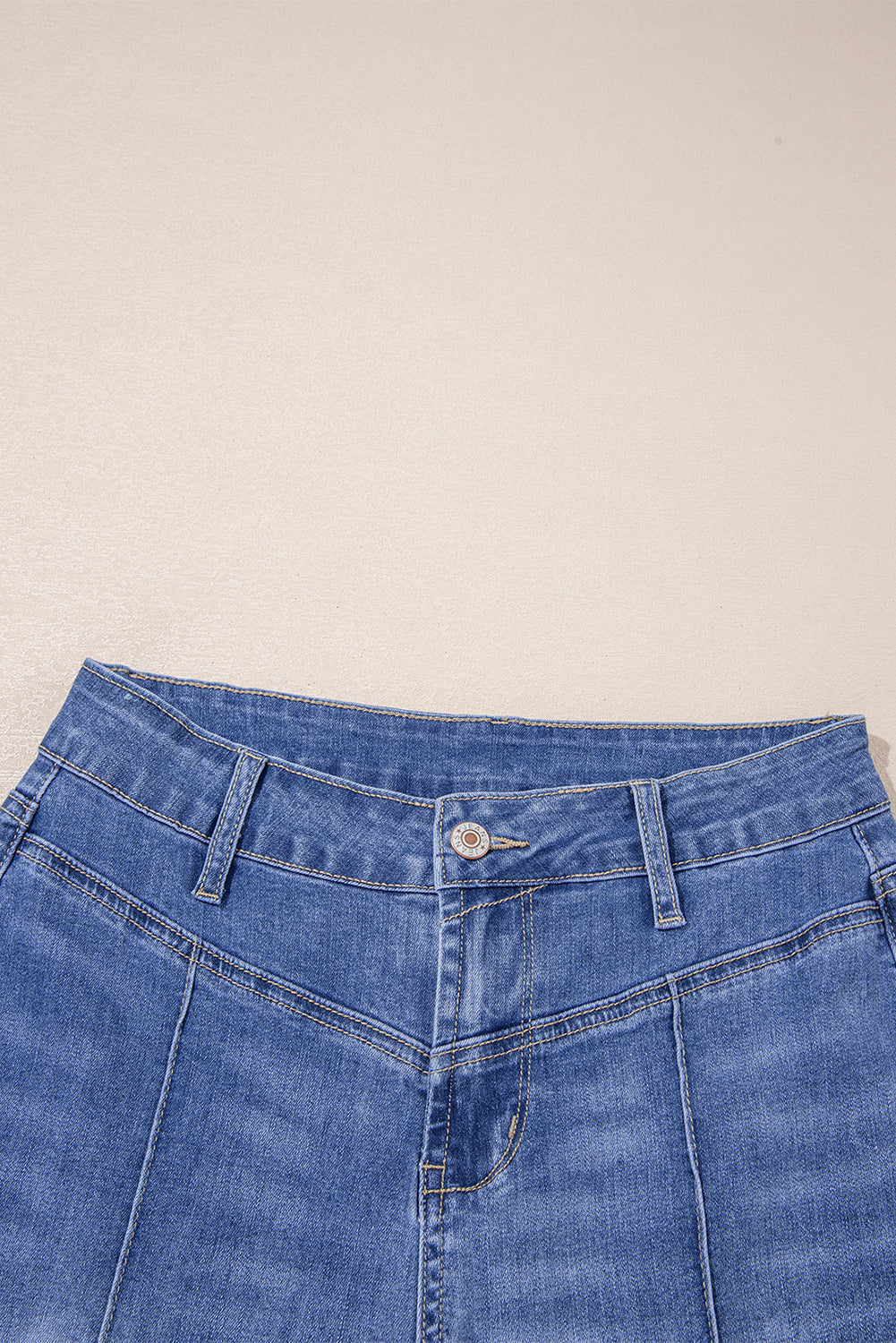 Beau Blue Tailored Center Seam Detail Straight Loose High Rise Jeans Jeans JT's Designer Fashion