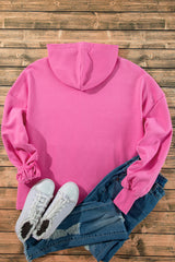 Bonbon Fleece Lined Half Zipper Kangaroo Pockets Loose Hoodie Sweatshirts & Hoodies JT's Designer Fashion