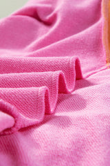 Pink Candy Colorblock French Terry Top Long Sleeve Tops JT's Designer Fashion