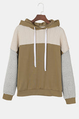 Brown Colorblock Patchwork Pullover Hoodie Sweatshirts & Hoodies JT's Designer Fashion