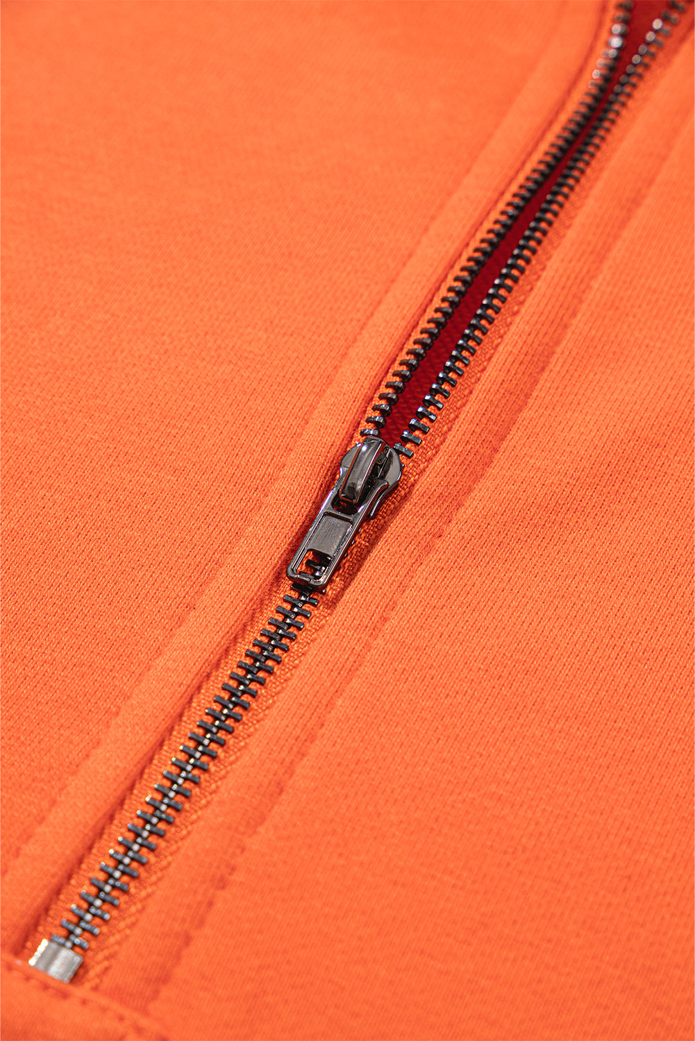 Orange Solid Kangaroo Pocket Half Zipper Oversized Hoodie Sweatshirts & Hoodies JT's Designer Fashion