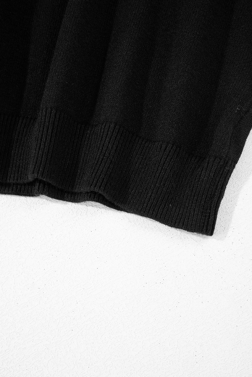 Black Pearled Drop Shoulder Round Neck Sweater Sweaters JT's Designer Fashion