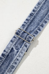Sail Blue Denim Bib Straight Leg Jumpsuit with Pockets Jumpsuits & Rompers JT's Designer Fashion