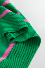Green Stripe Ribbon Cute Bow Detail Sweater Knit Cardigan Cardigans JT's Designer Fashion