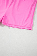 Sachet Pink Plain Sleeveless Loop Drawstring Cinched Waist Romper Jumpsuits & Rompers JT's Designer Fashion