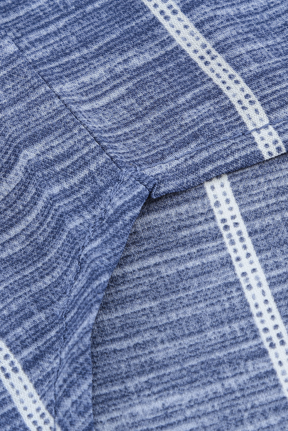 Blue Striped V Neck Pocket Long Sleeve Top Long Sleeve Tops JT's Designer Fashion