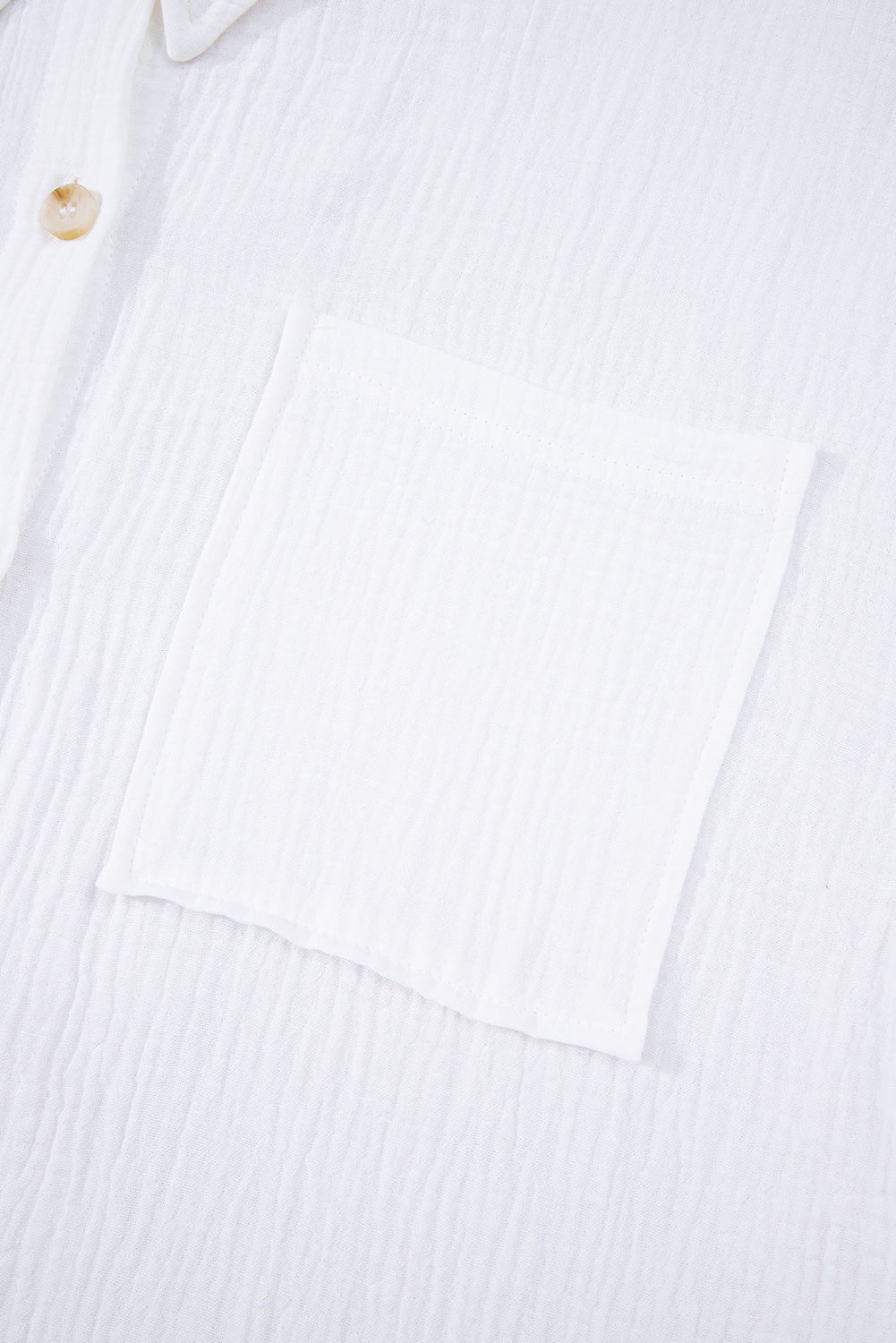 White Cotton Gauze Lace Patchwork Long Sleeve Shirt Blouses & Shirts JT's Designer Fashion
