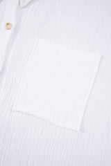 White Cotton Gauze Lace Patchwork Long Sleeve Shirt Blouses & Shirts JT's Designer Fashion