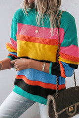Yellow Colorblock Mixed Textured Drop Shoulder Sweater Sweaters JT's Designer Fashion