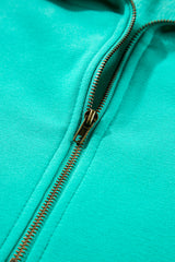 Aruba Blue Fleece Lined Half Zipper Kangaroo Pockets Loose Hoodie Sweatshirts & Hoodies JT's Designer Fashion