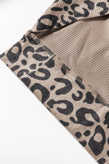Dark Khaki Leopard Print Corduroy Irregular Hem Buttoned Jacket Jackets JT's Designer Fashion