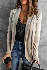Khaki Super Soft Long Sleeve Open Cardigan Sweaters & Cardigans JT's Designer Fashion