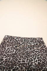 Khaki Leopard Denim Mini Skirt Skirts & Petticoat JT's Designer Fashion