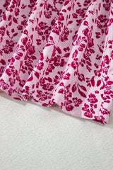 Pink Floral Cutout Back Empire Waist Sleeveless Long Dress Maxi Dresses JT's Designer Fashion