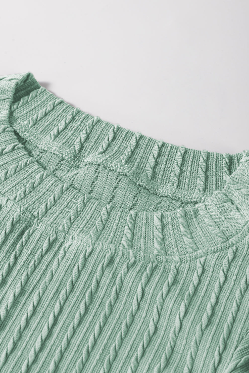 Moonlight Jade Solid Color Textured Flutter Sleeve Top Blouses & Shirts JT's Designer Fashion