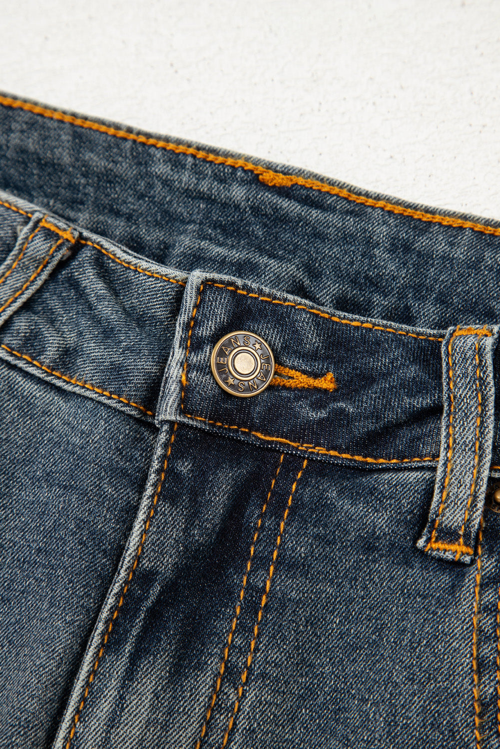 Sail Blue Exposed Stitching Loose Straight High Waist Jeans Jeans JT's Designer Fashion