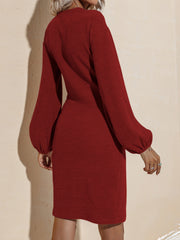 Surplice Long Sleeve Mini Dress Mini Dresses JT's Designer Fashion