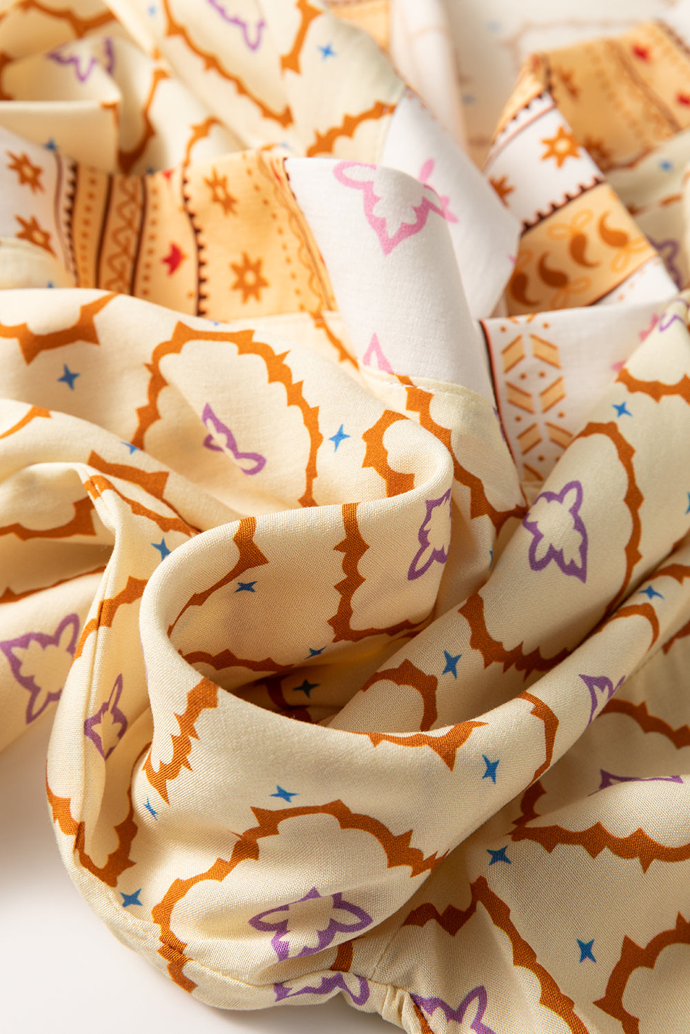 Yellow Bohemian Geometric Printed Loose Sleeve Long Kimono Kimonos JT's Designer Fashion